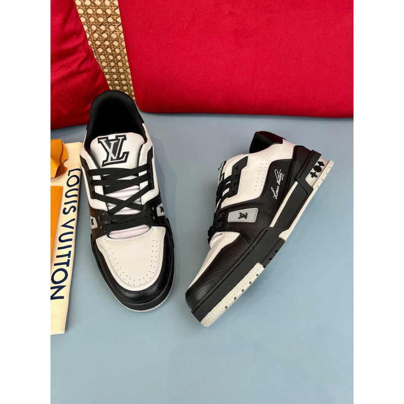 l**is V*t*n trainer sneakers black and white