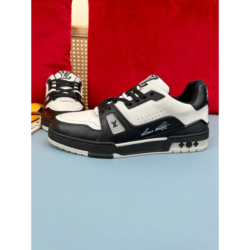 l**is V*t*n trainer sneakers black and white