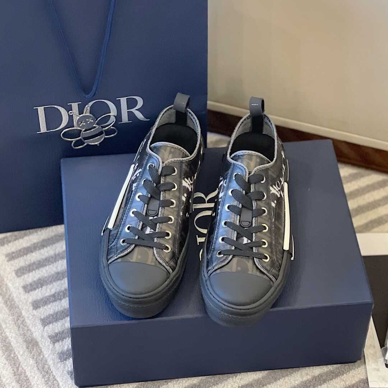 D*or essentials b23 loetop sneaker black and white D*or oblique canvas black