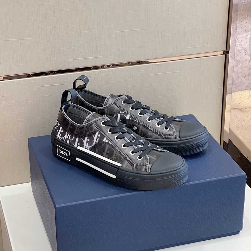 D*or essentials b23 loetop sneaker black and white D*or oblique canvas black