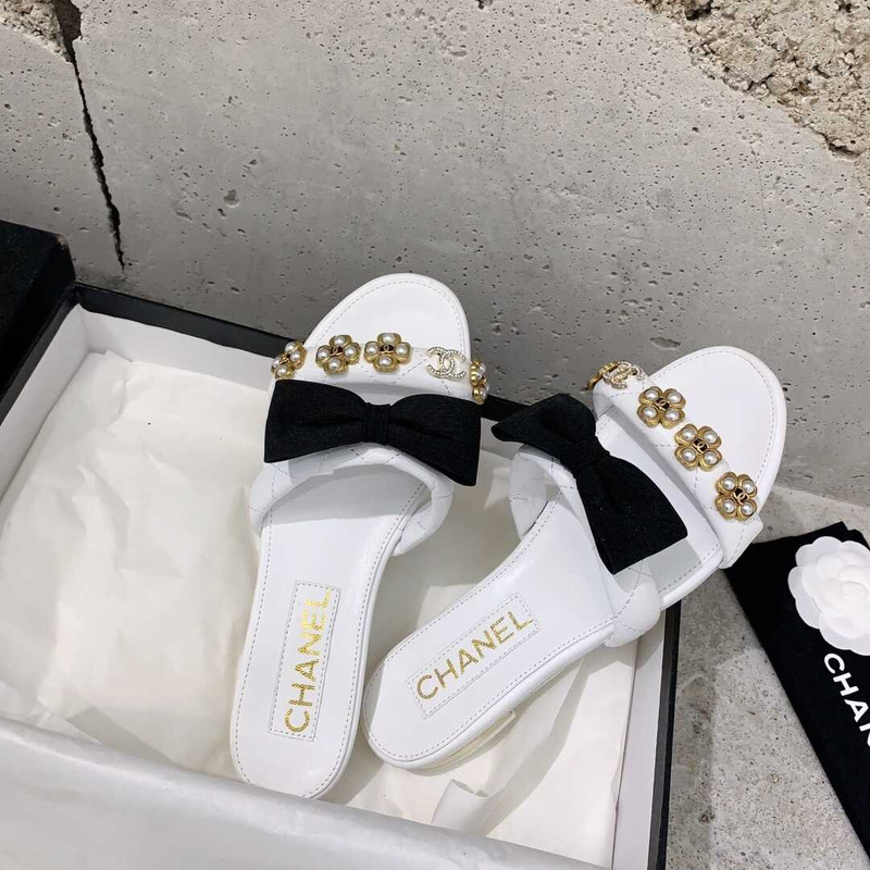 Ch*el casual style party style office style elegant style mules white