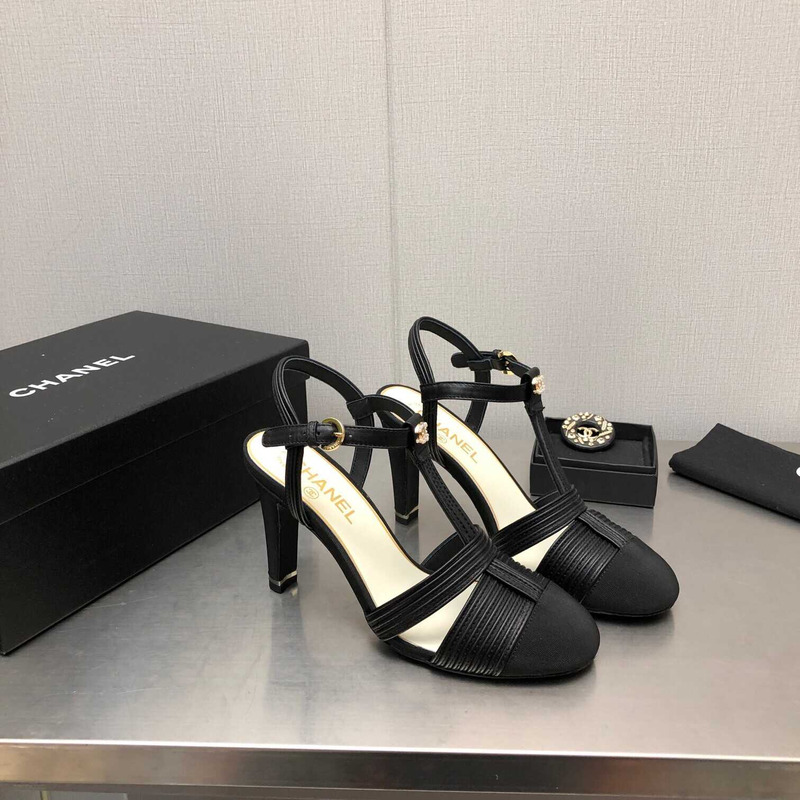 Ch*el lambskin & grosgrain all black