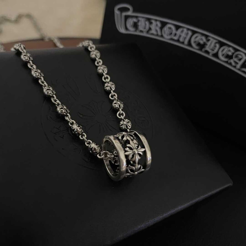 Ch*0me heart cross flower hollow ring pendant necklace cro heart style