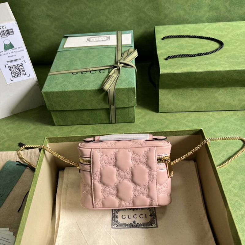 G*u*i gg matelasse mini tote light pink