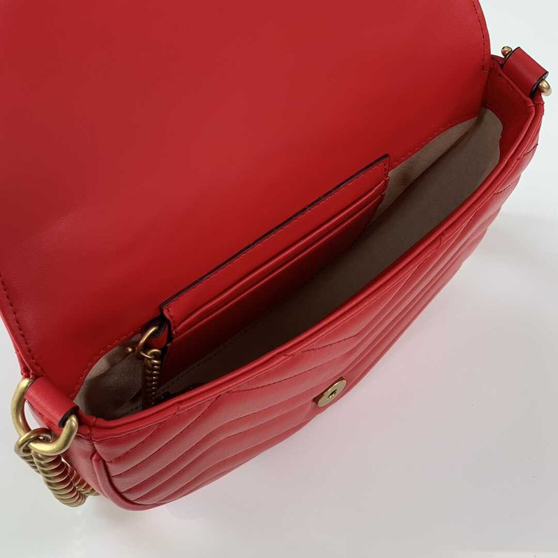 G*u*i gg marmont quilted chain mini bag red