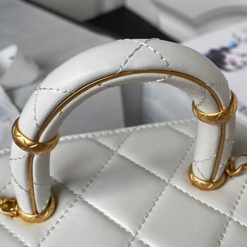 Ch*el cosmetic bag white