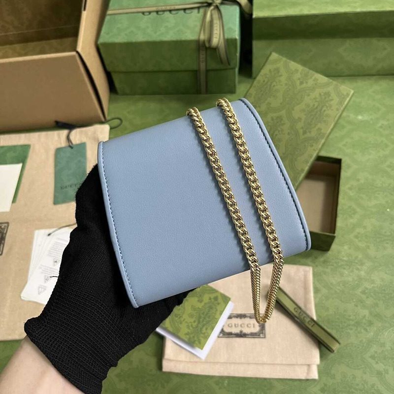 G*u*i blondie medium wallet on chain blue