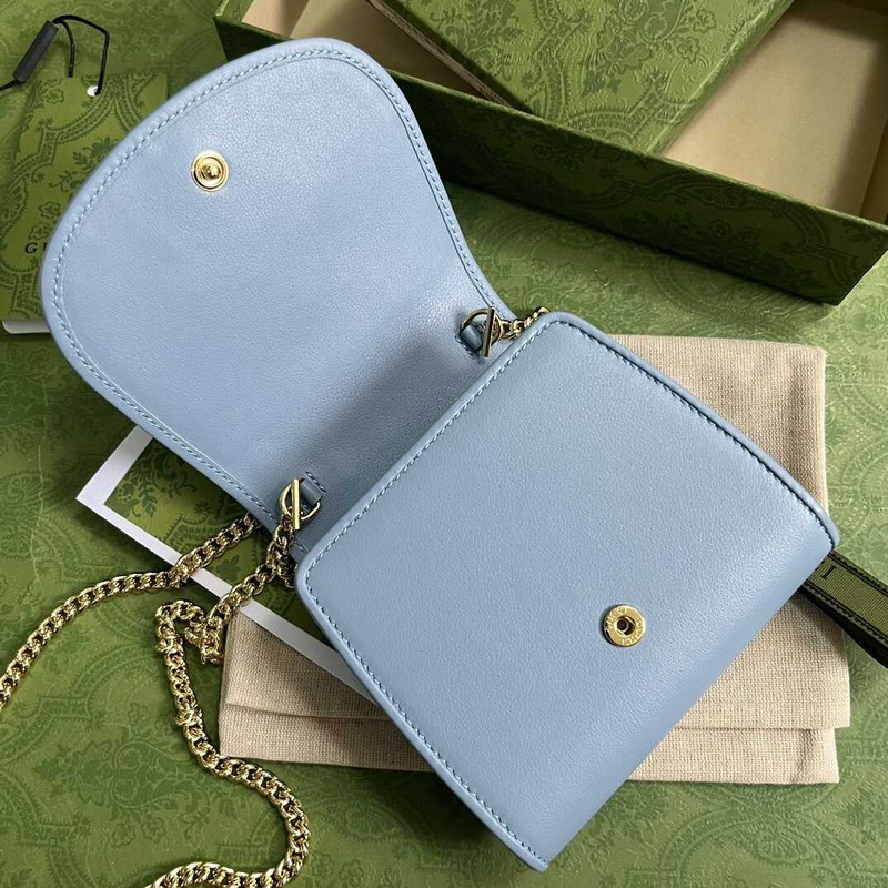 G*u*i blondie medium wallet on chain blue