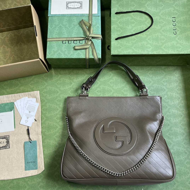 G*u*i blondie medium tote bag brown green