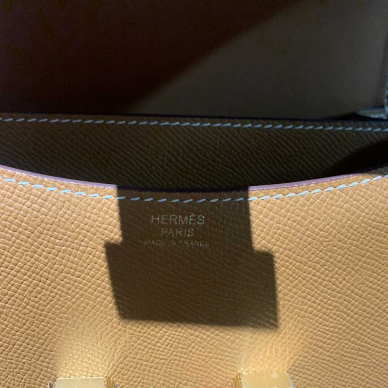 H**mes mini constance epsom leather caramel