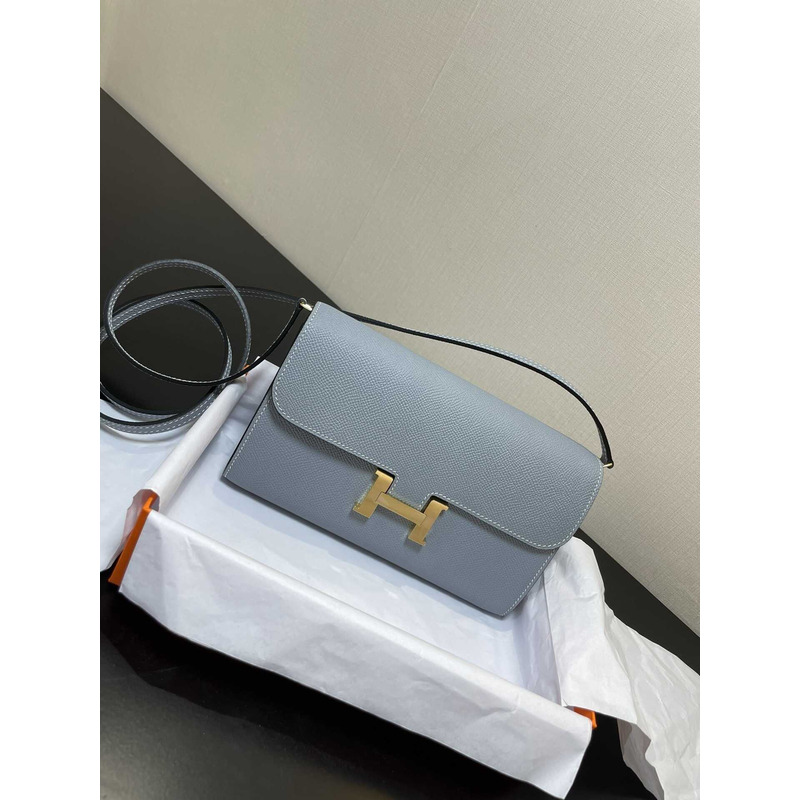 H**mes constance wallet to go gold hardware blue