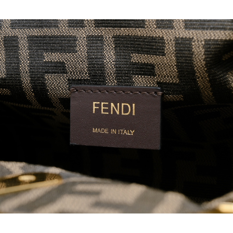 F**di small style first natural straw bag
