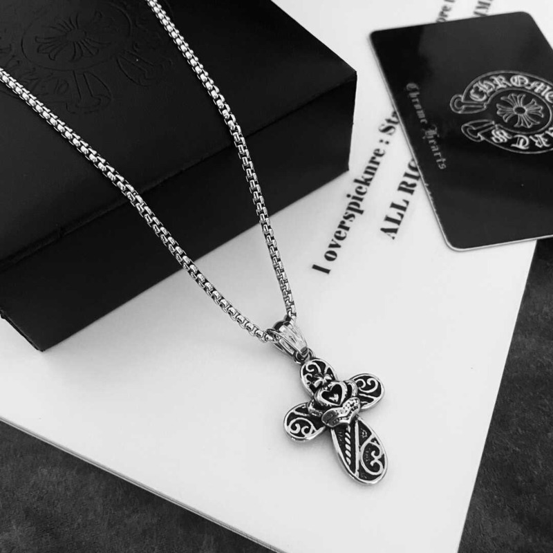 Ch*0me heart love cross necklace