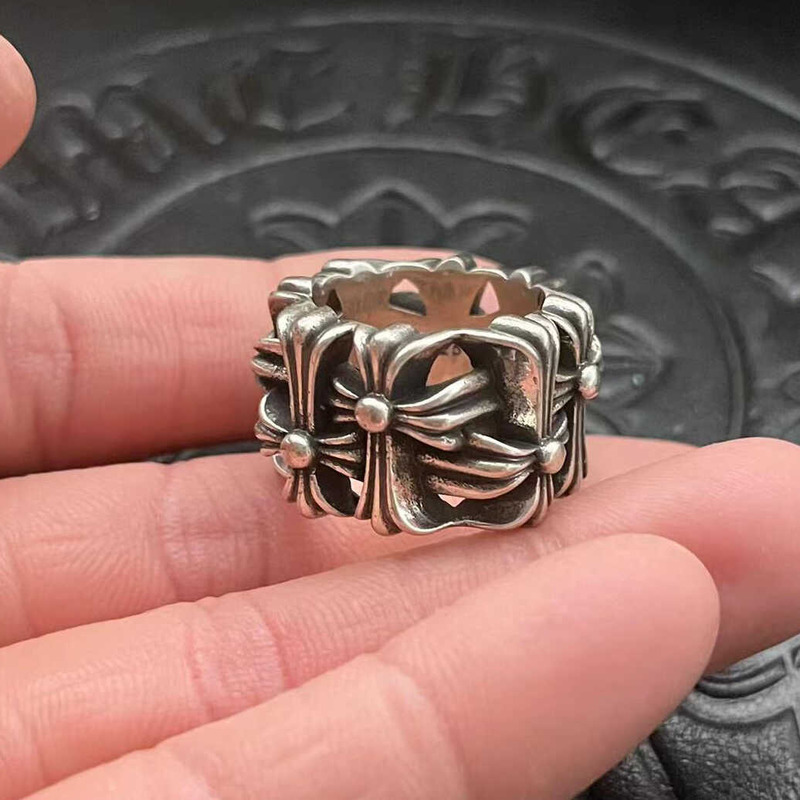 Ch*0me heart classic oval sterling silver ring