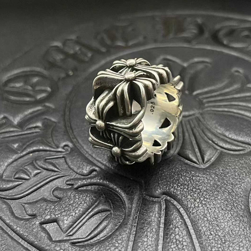 Ch*0me heart classic oval sterling silver ring