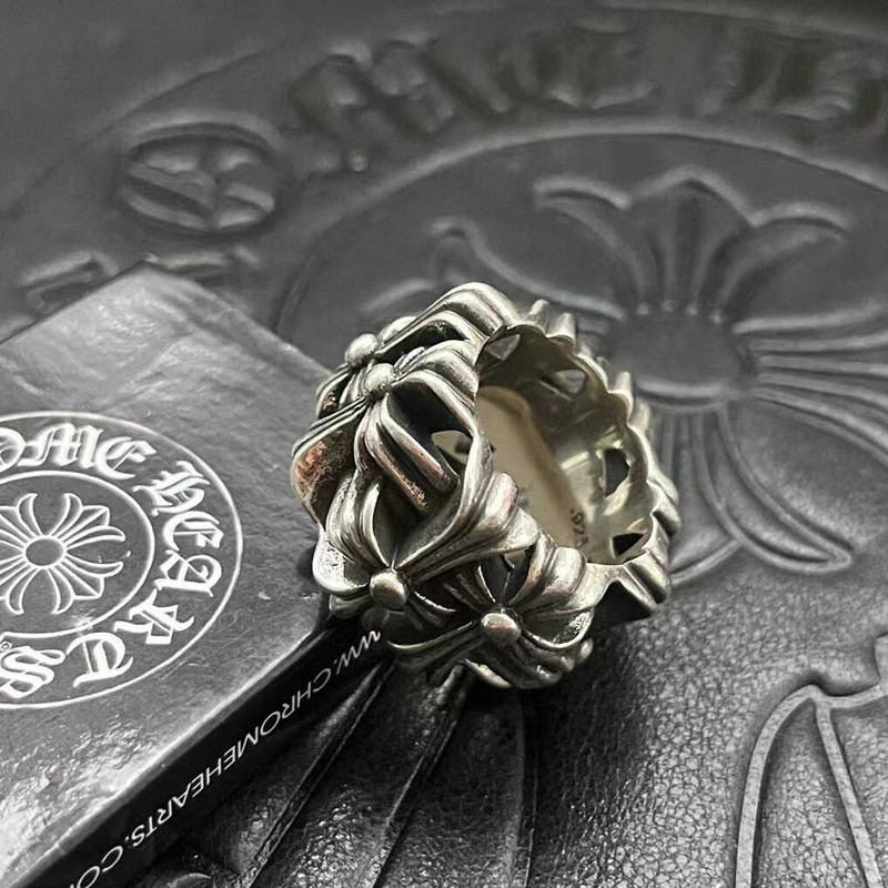 Ch*0me heart classic oval sterling silver ring