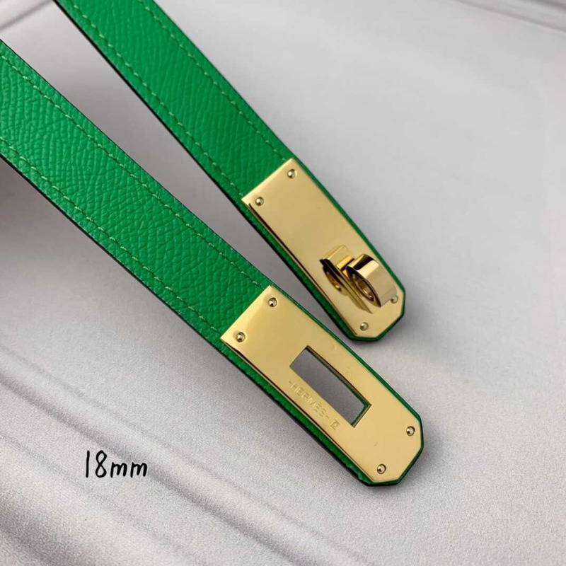 H**mes mini kelly double tour bracelet green and gold hardware