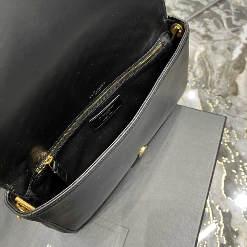 saint laurent S*pple kate 99 quilted calfskin leather shoulder bag black