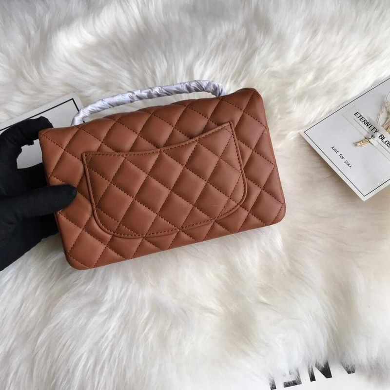 Ch*el classic flap mini shoulder bag brown