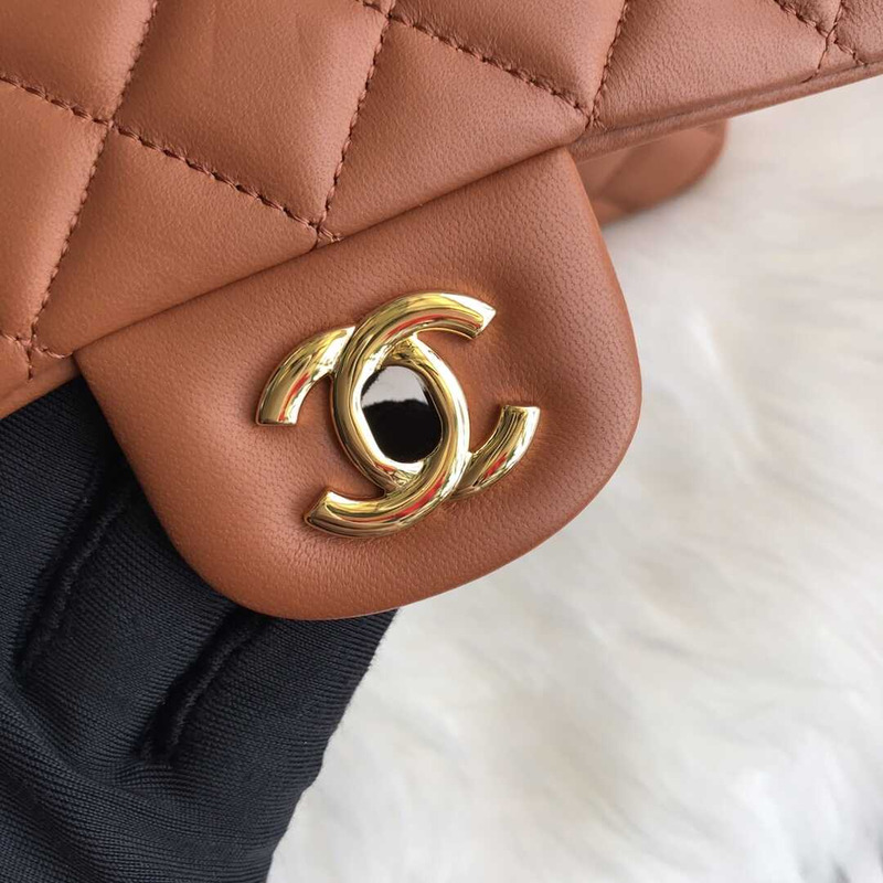Ch*el classic flap mini shoulder bag brown