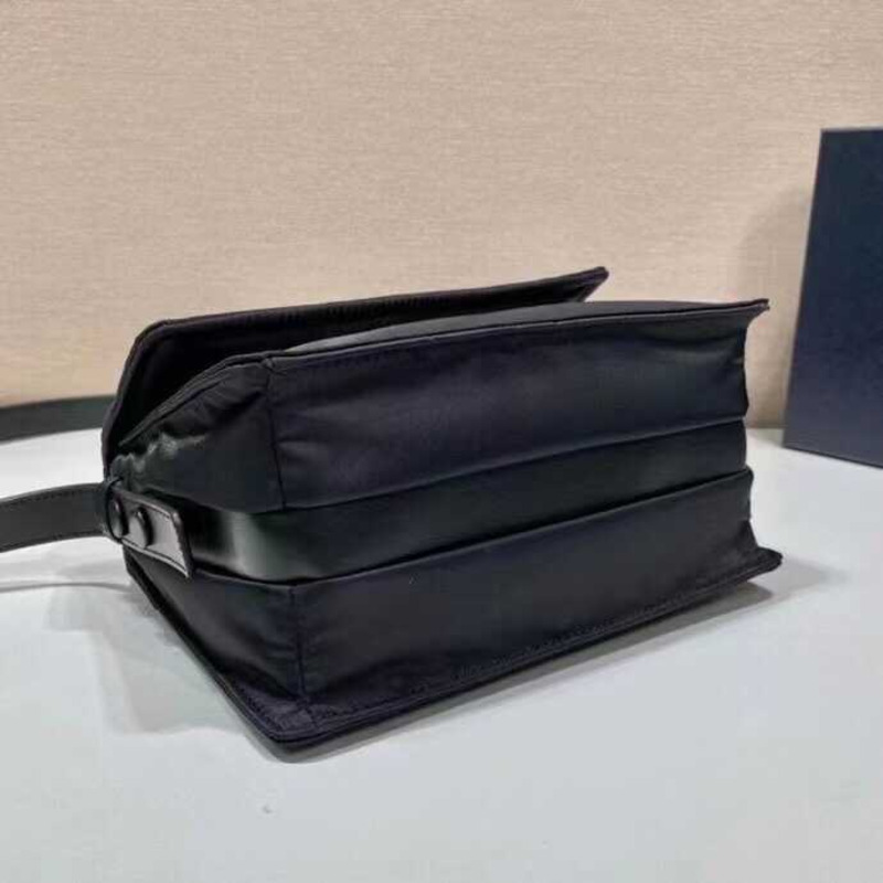 Pra*a re-nylon small padded shoulder bag black