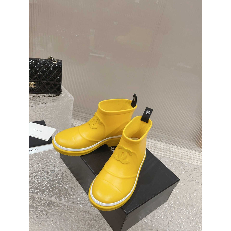 Ch*el short rain boots yellow