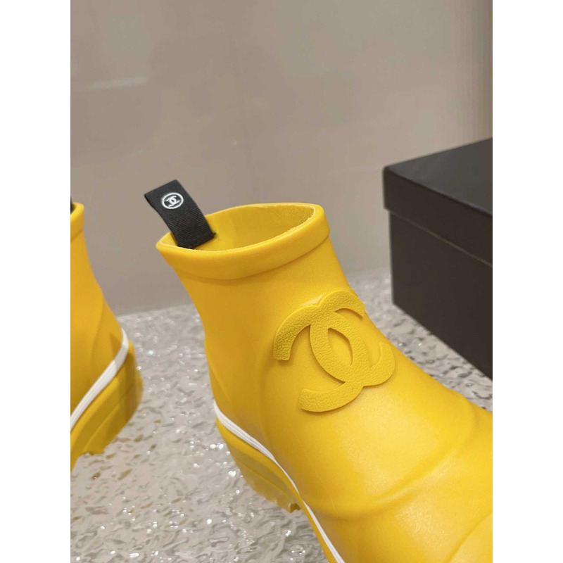 Ch*el short rain boots yellow