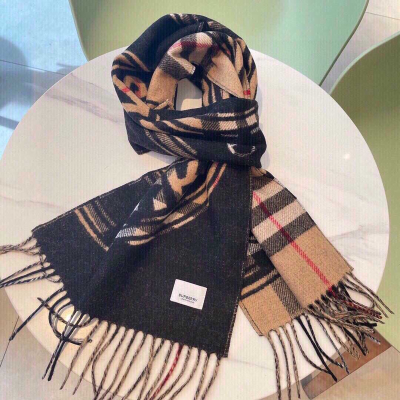 B**rry inverness check scarf brown and dark blue