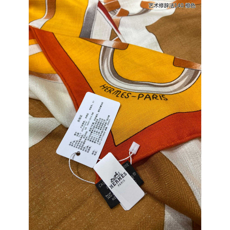 H**mes figure artistique scarf 90 yellow