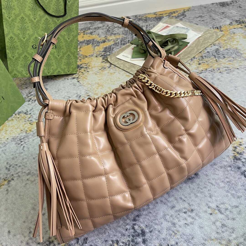 G*u*i deco medium tote bag beige