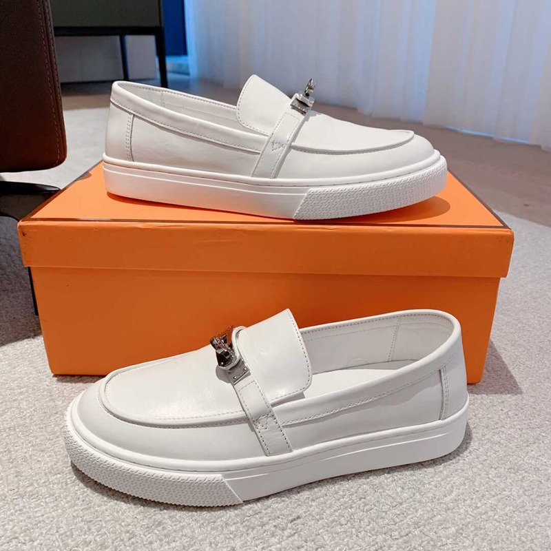 H**mes game easy sneakers calfskin white