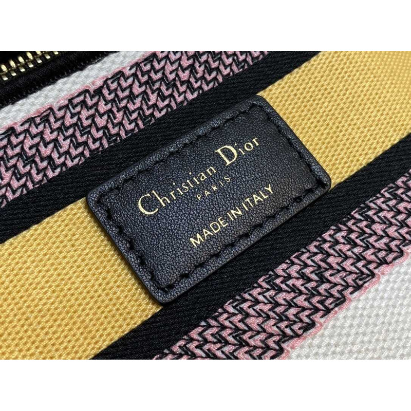 D*or medium lady d-lite bag embroidery white multicolor