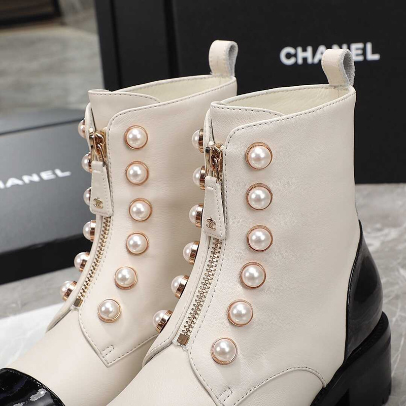 Ch*el casual style street style plain leather party style white