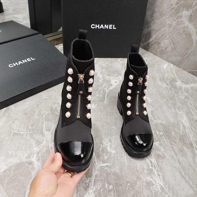 Ch*el casual style street style plain leather party style black