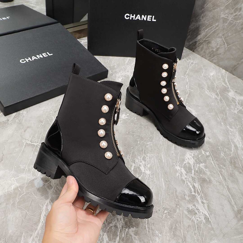 Ch*el casual style street style plain leather party style black