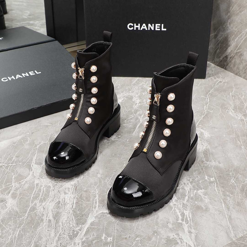 Ch*el casual style street style plain leather party style black