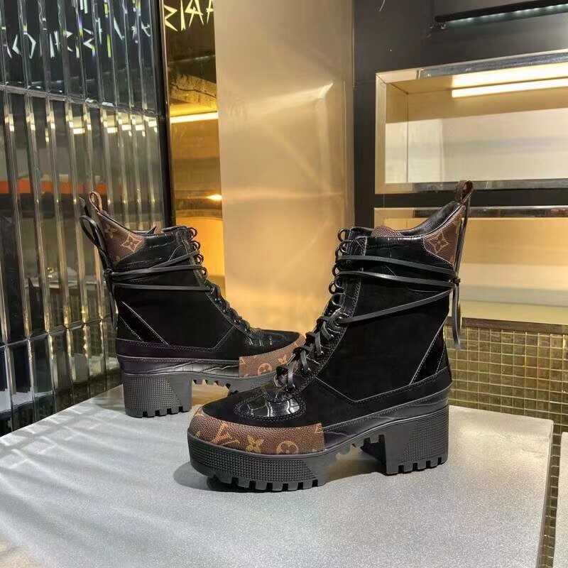 l**is V*t*n laureate platform desert boots black and brown