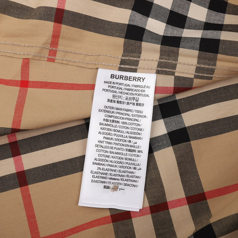 B**rry vintage check stretch cotton shirt yellow