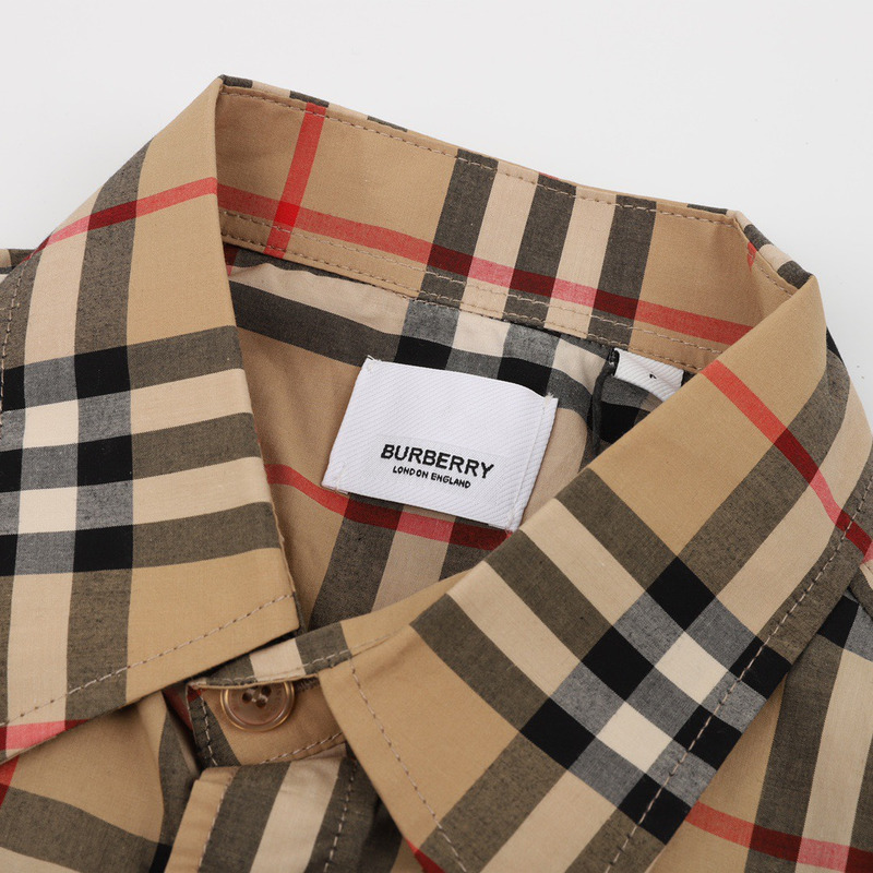 B**rry vintage check stretch cotton shirt yellow