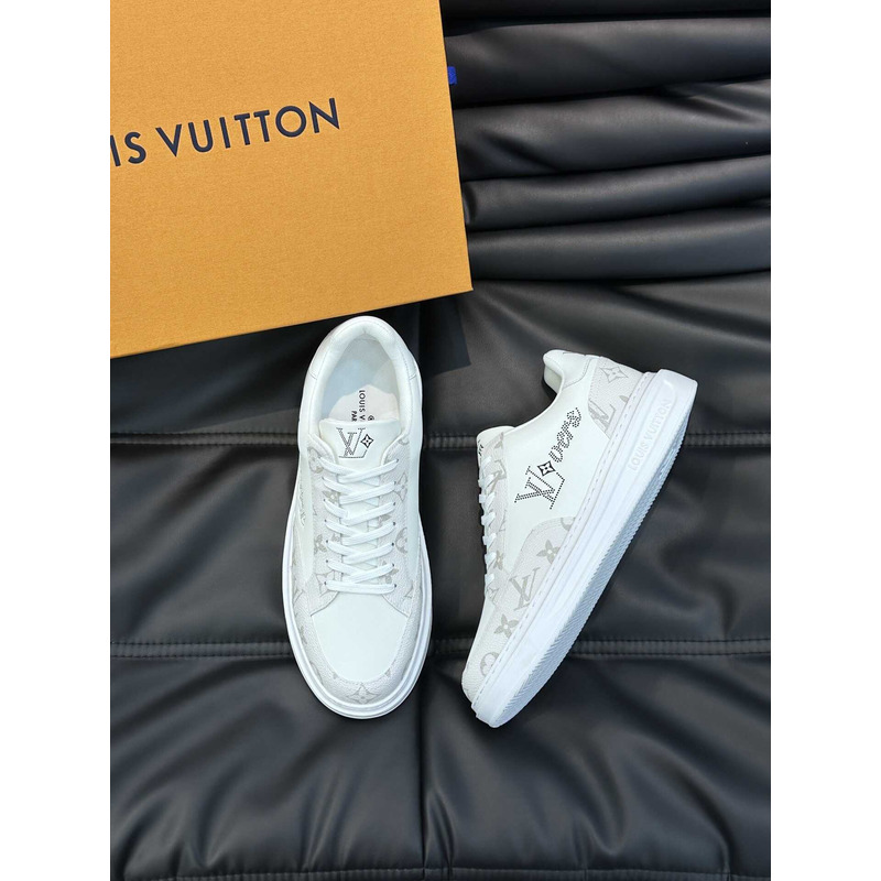 l**is V*t*n printed pattern trainer sneaker with logo white