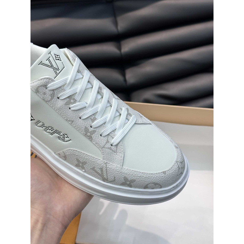 l**is V*t*n printed pattern trainer sneaker with logo white