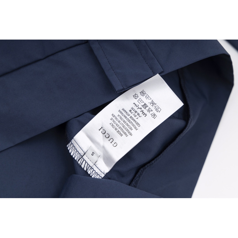 G*u*i embroidered logo shirt dark blue