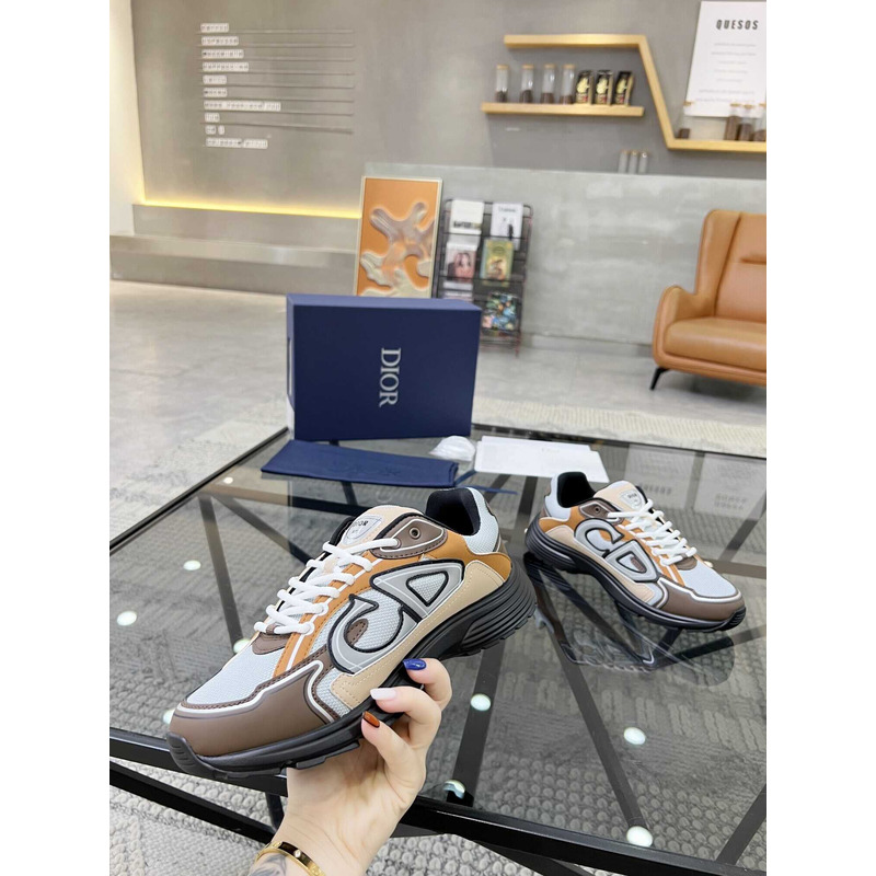 D*or b30 sneakers cream mesh and beige brown and gray technical