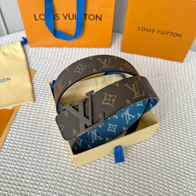 l**is V*t*n initiales 40mm reversiblet with brown lv initials buckle monogram canvas/blue