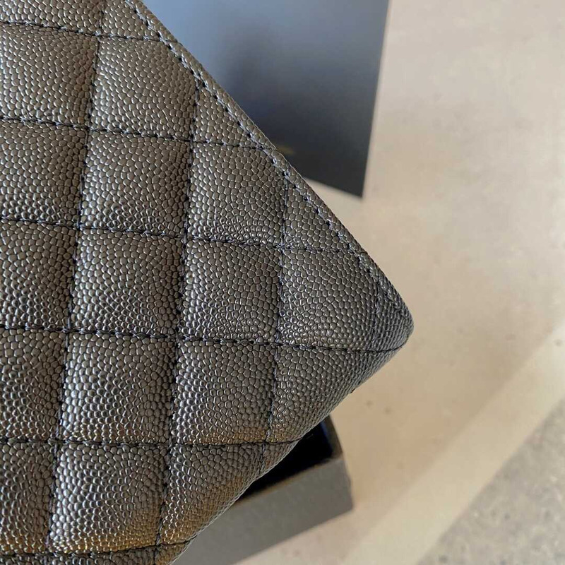 Saint Laurent Envelope Large Bag IN Grained Quiled Leather Black