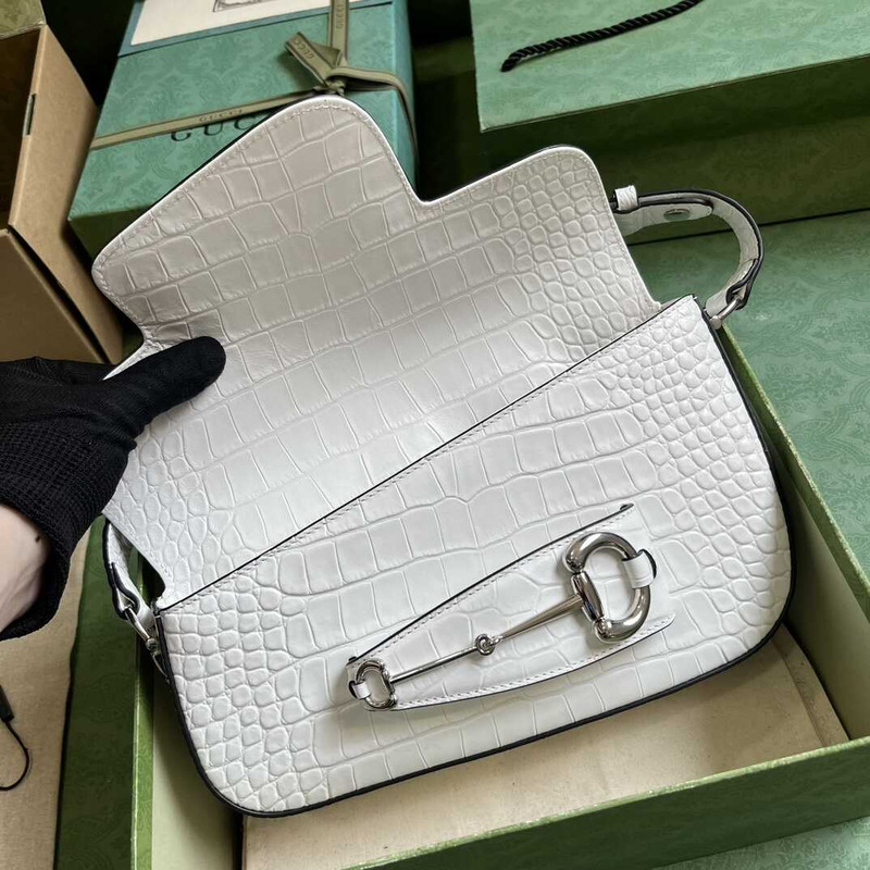 G*u*i horsebit 1955 small shoulder bag white