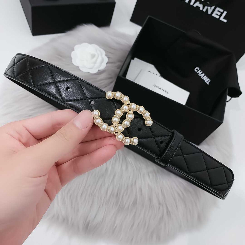 Ch*el cc buckle leather belt