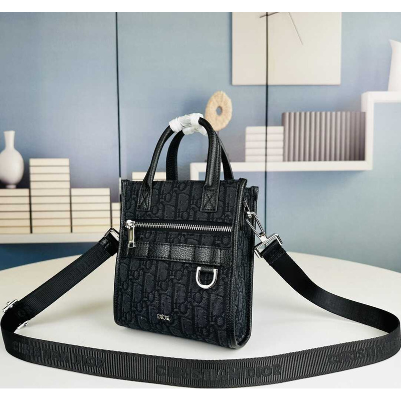 d*or safari N0*H-south mini tote bag black