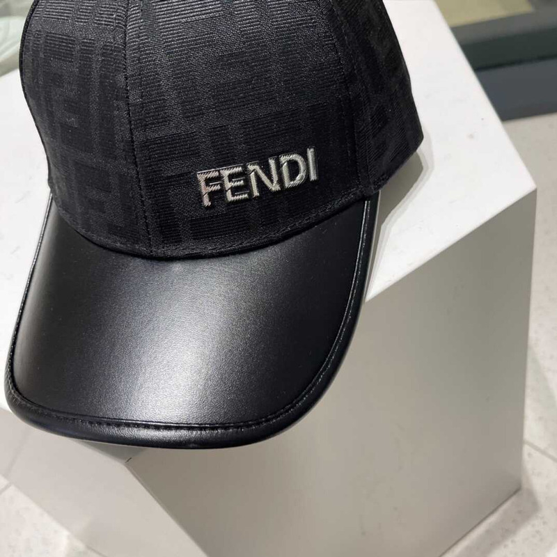 F**di ff motif jacquard denim baseball cap black