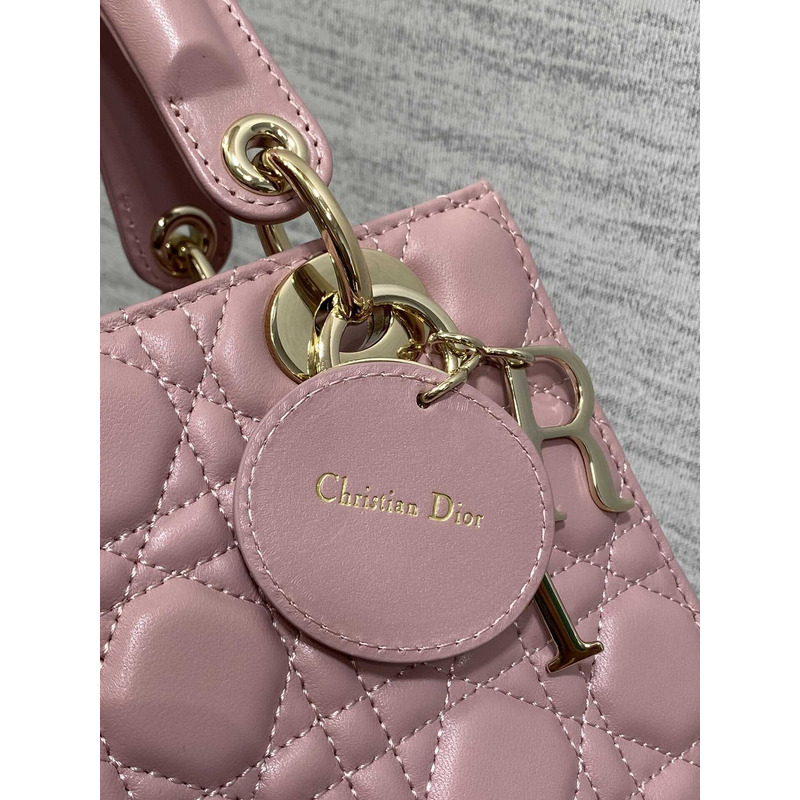 D*or small lady D*or my abcD*or handbag vintage pink sheepskin vine